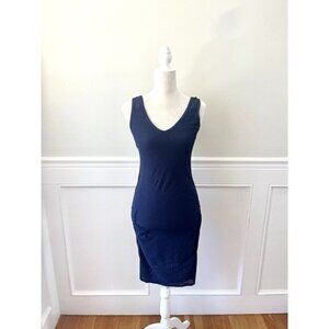 Michael Stars Maternity Tank Dress V Neck Navy Blue M